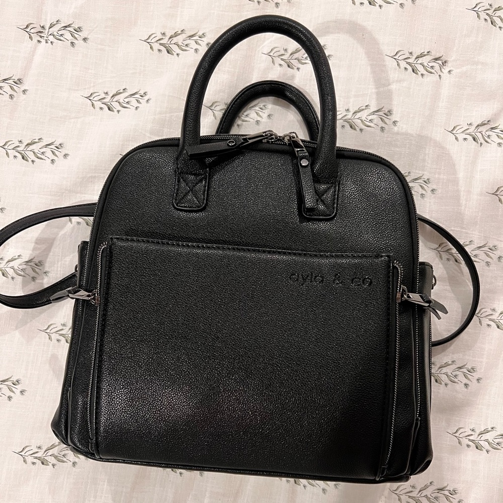Ayla & Co mini diaper bag backpack black